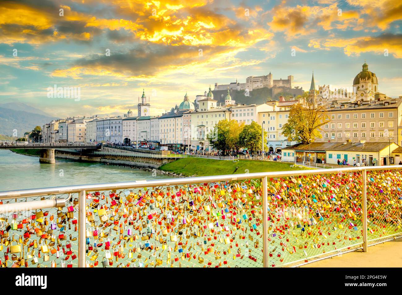 Blick über Salzburg, Österreich Stockfoto