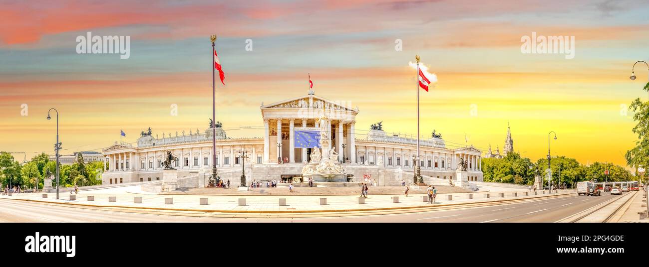 Parlament von Wien, Österreich Stockfoto