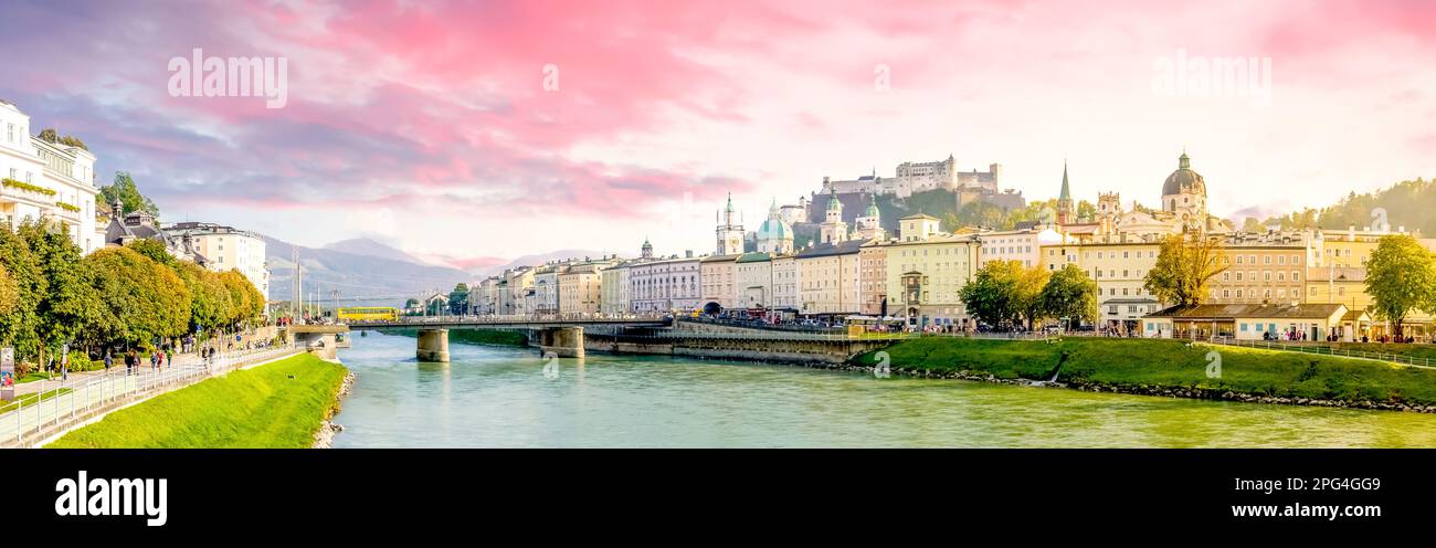 Blick über Salzburg, Österreich Stockfoto