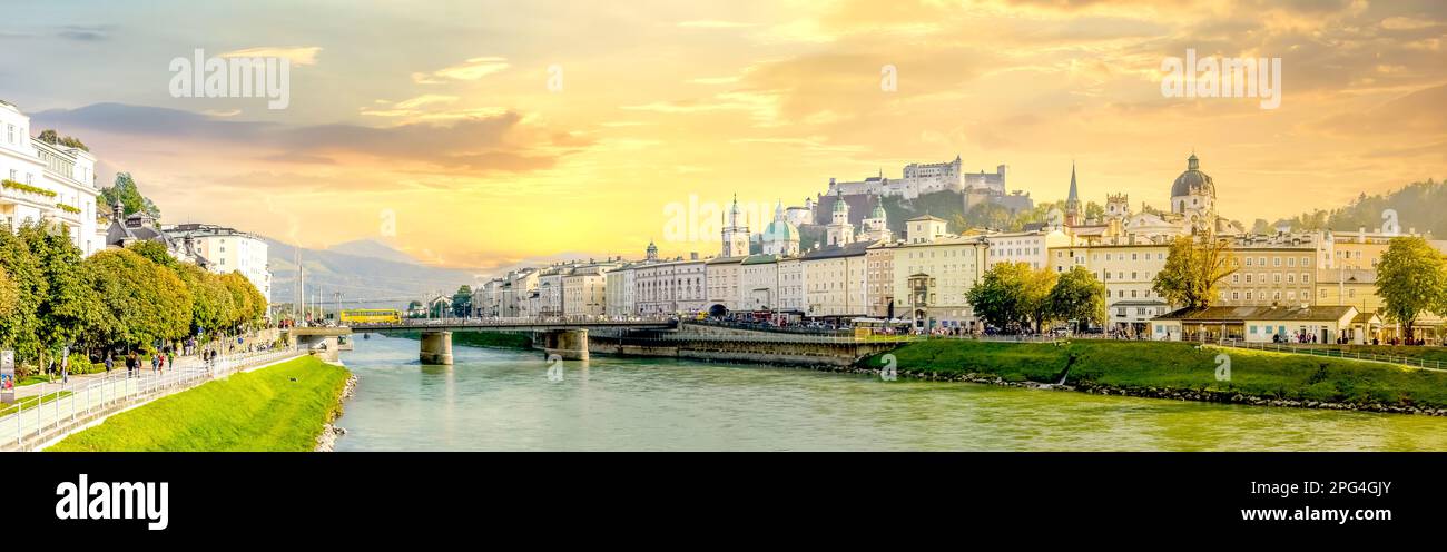 Blick über Salzburg, Österreich Stockfoto
