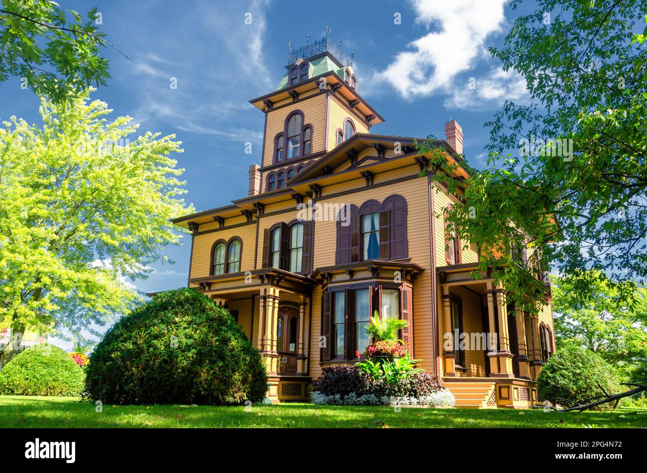 Hamilton House. Gaslight District. Genesee Country Village & Museum. Mumford, New York. Stockfoto