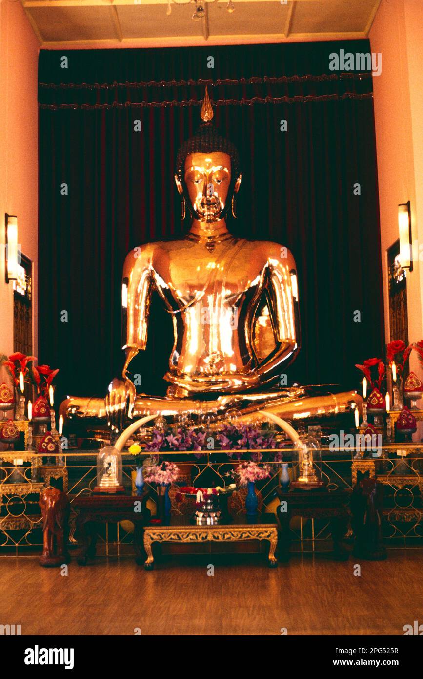 Thailand. Bangkok. Wat Traimit. Goldene Buddha-Statue. Stockfoto