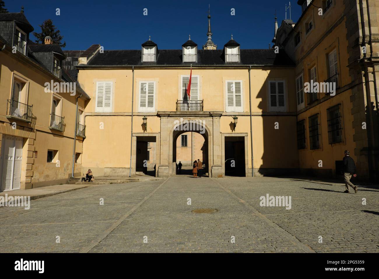 La Granja Palast in Real Sitio de San Ildefonso, Segovia. Stockfoto