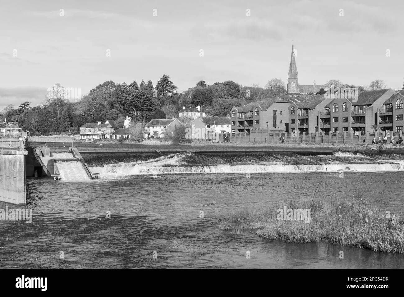 Trews Wehr im Fluss exe in Exeter Stockfoto