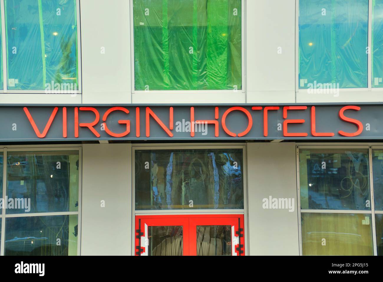 virgin Hotels Logo 246 Clyde St, Glasgow G1 4JH Stockfoto