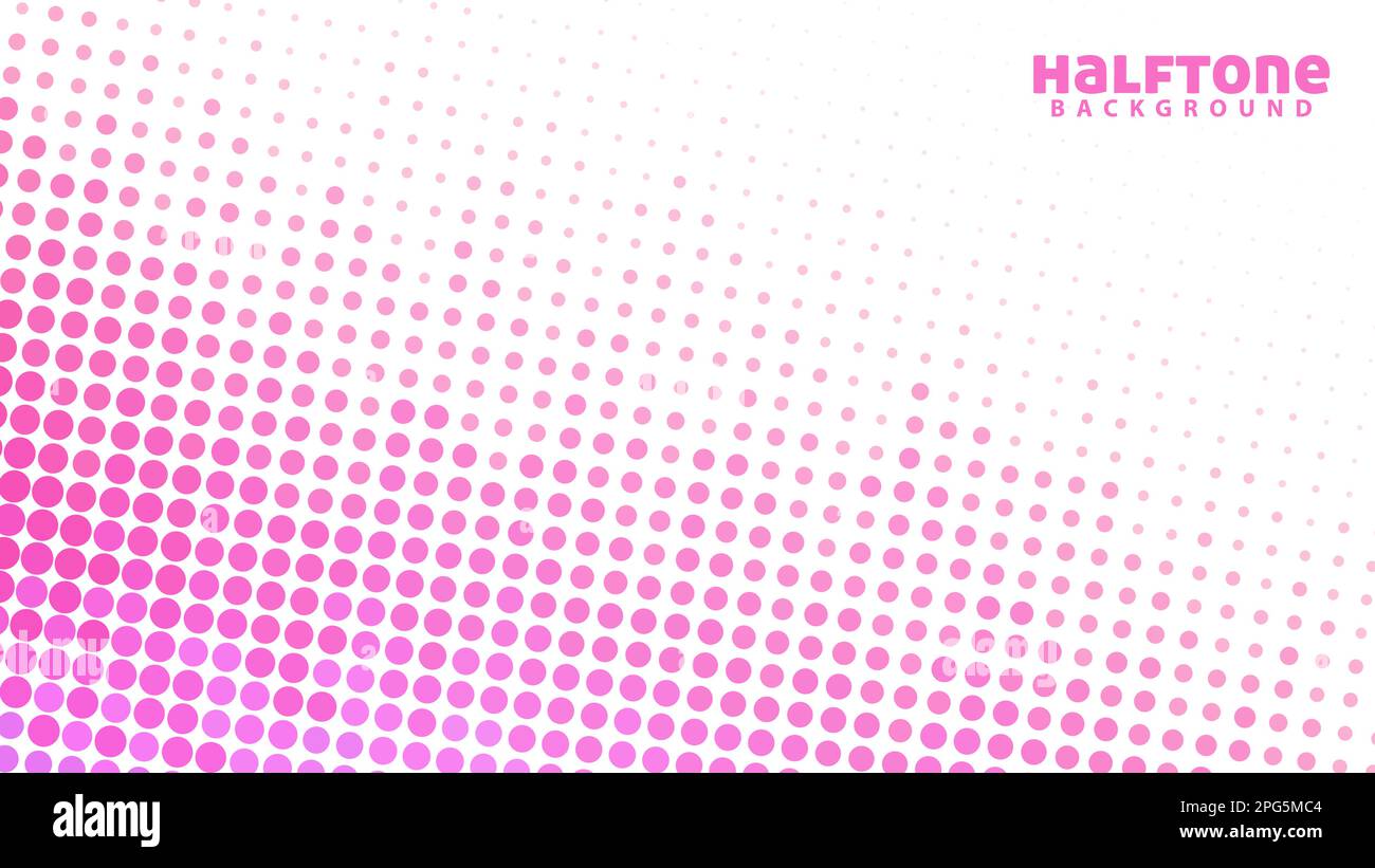 Abstrakter Halbtonhintergrund mit persischen rosa Punkten auf einem weißen. Einfaches grafisches Vektormuster Stock Vektor