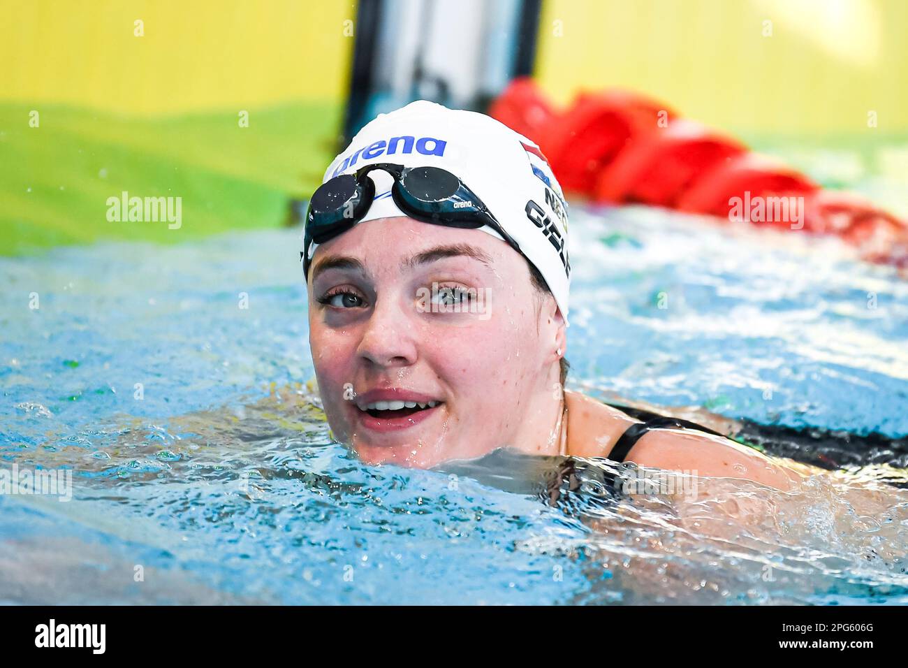 Tessa Giele (Niederlande) während eines neuen Schwimmwettbewerbs, der Giant Open am 19. März 2023, im Dom von Saint-Germain-en-Laye, Frankreich. Foto: Victor Joly/ABACAPRESS.COM Stockfoto