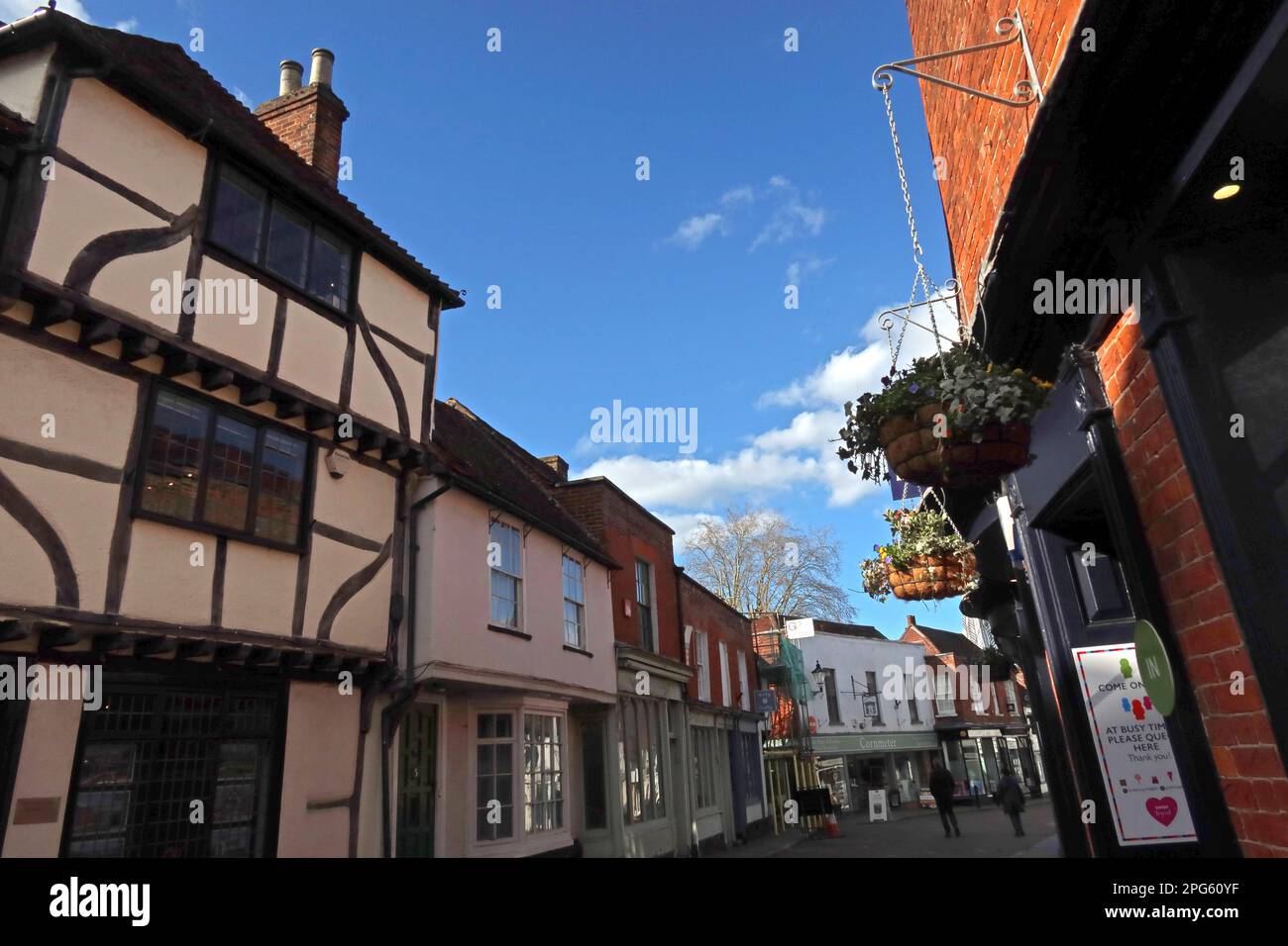 Alte und historische Gebäude, Magpie-Häuser, das Star Inn, in Church Street, Godalming, Waverley, Surrey, England, Großbritannien, GU7 5EW Stockfoto