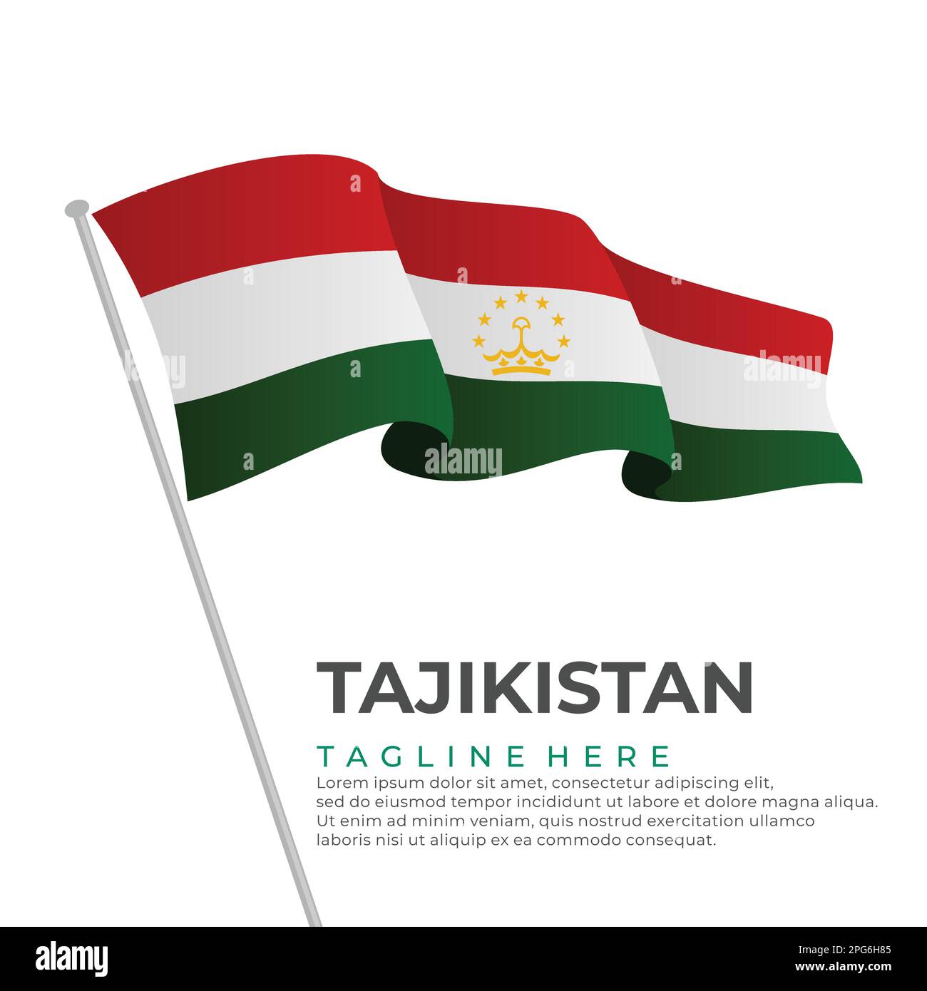 Vorlage Vektor Tadschikistan Flagge modernes Design. Vektordarstellung Stock Vektor