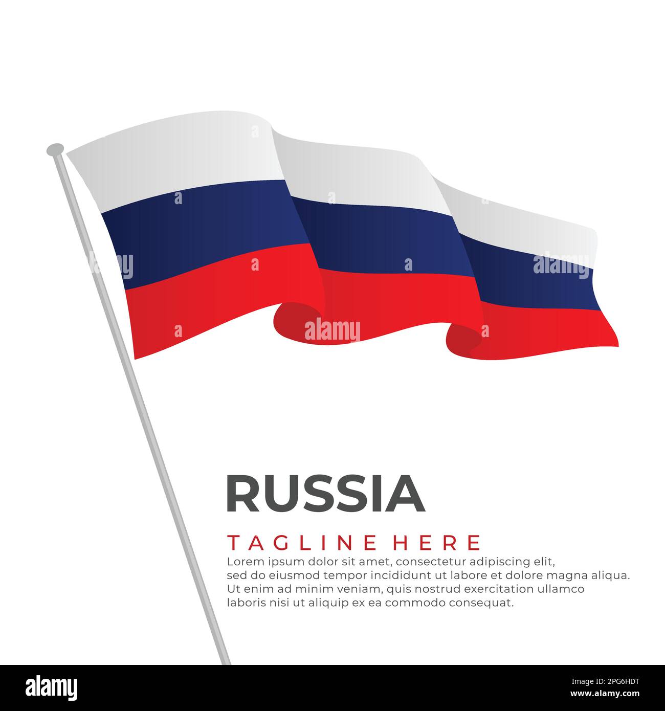 Modernes Design mit Vorlagenvektor „Russland“-Flagge. Vektordarstellung Stock Vektor