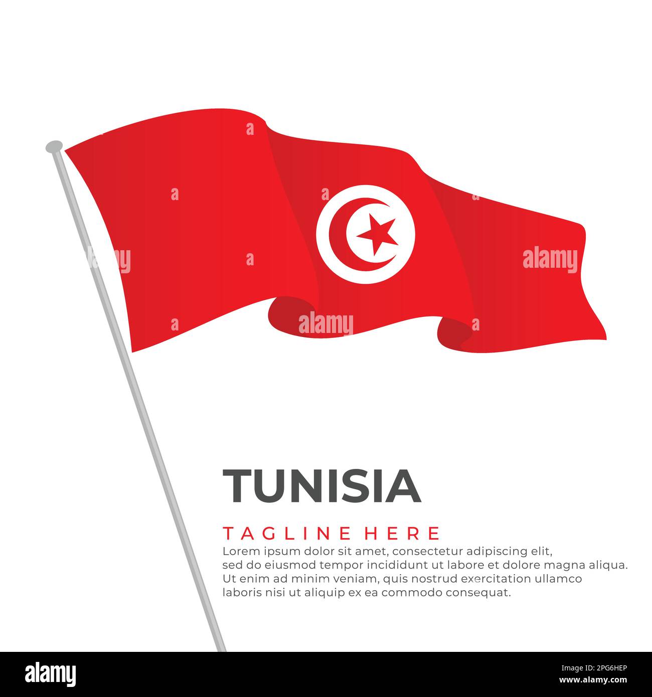 Moderner Schablonenvektor mit tunesischer Flagge. Vektordarstellung Stock Vektor