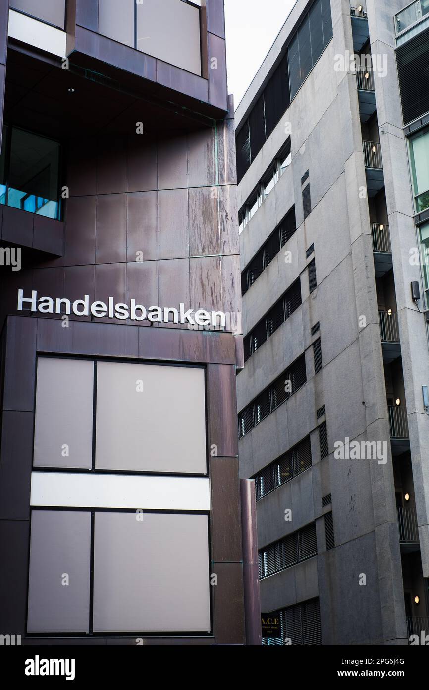 Oslo, Norwegen - 11. März 2023: Handelsbanken-Büro in Oslo. Stockfoto