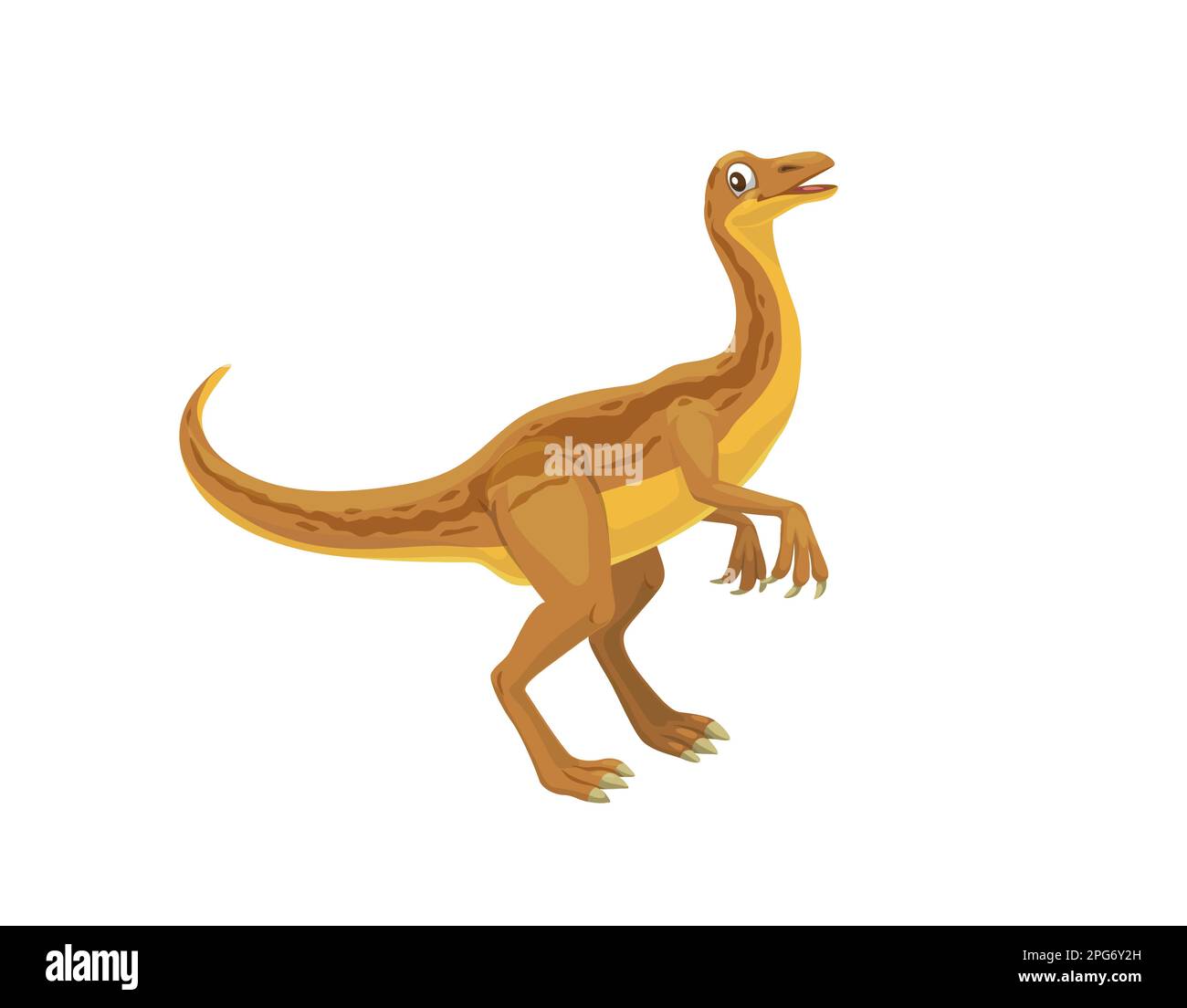 Cartoon gallimimus Strauß-Dinosaurier-Charakter der späten kreidezeit. Isolierter Vektor-Theropod-Dino, der in der antiken Mongolei lebte. Alte omn Stock Vektor