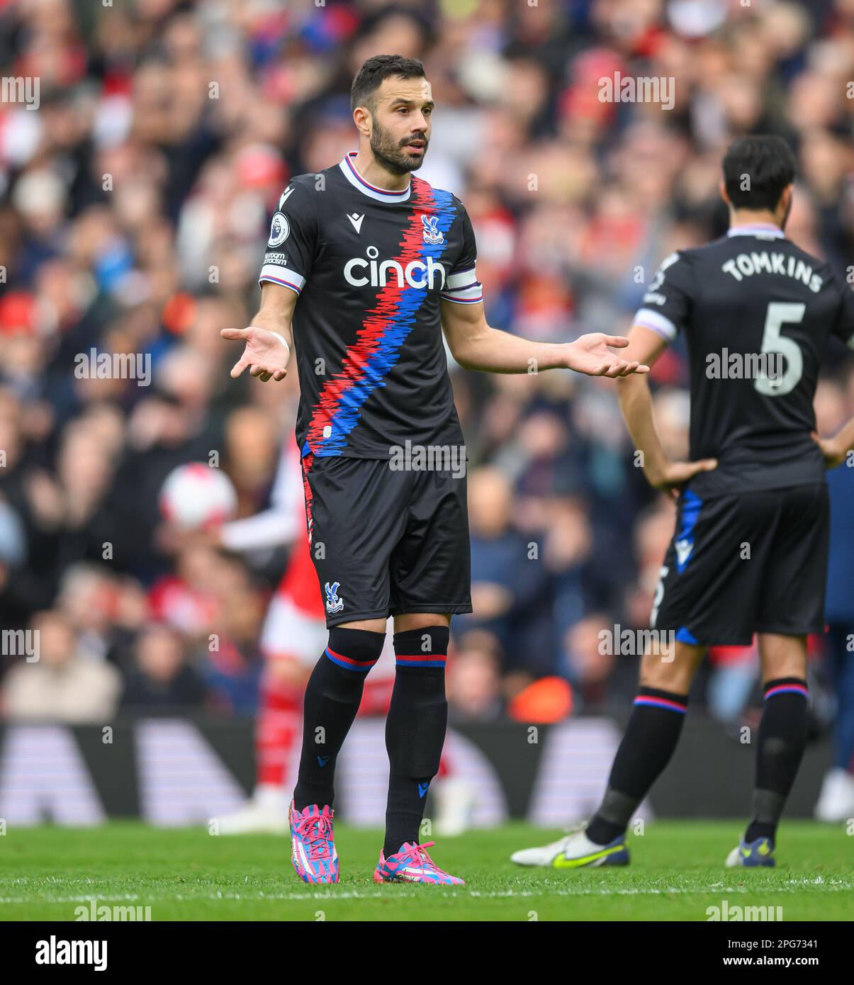 London, Großbritannien. 19. März 2023. 19. März 2023 - Arsenal/Crystal Palace - Premier League - Emirates Stadium Crystal Palace's Luka Milivojevic während des Premier League-Spiels im Emirates Stadium, London. Bildkredit: Mark Pain/Alamy Live News Stockfoto