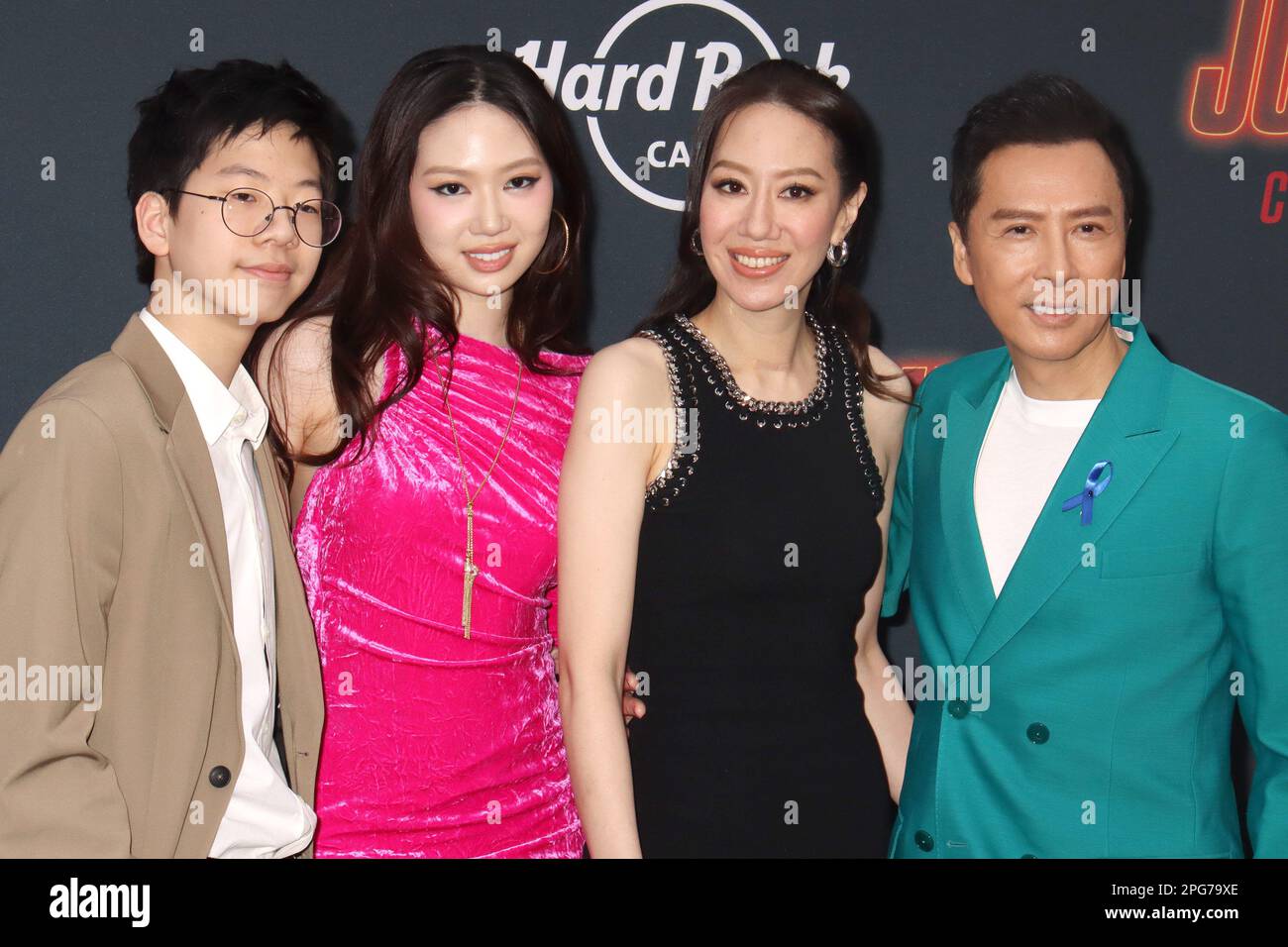 Man-ZEOK Yen, Jasmine Yen, Cissy Wang, Donnie Yen 03/20/2023 "John Wick: Chapter 4" Premiere im TCL Chinese Theatre in Hollywood, CA Foto von Izumi Hasegawa/HollywoodNewsWire.net Kredit: Hollywood News Wire Inc./Alamy Live News Stockfoto