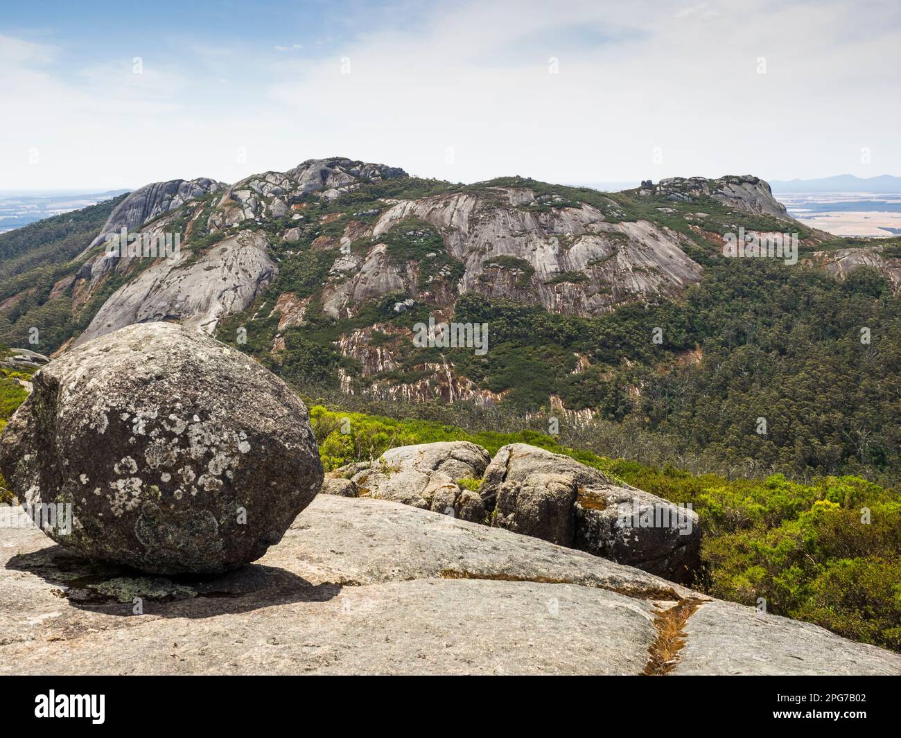 Gibraltar Rock und The Devils Slide vom Nancy Peak, Porongurup National Park, Westaustralien Stockfoto