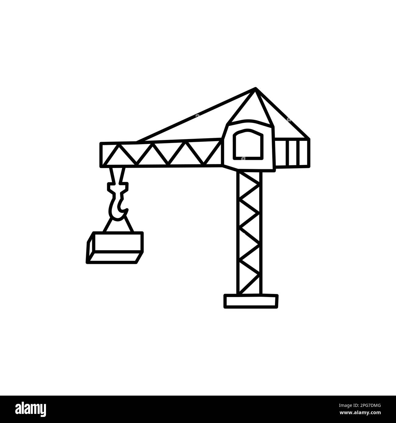 Turmkran-Symbol. Symbolvorlage für Turmkran für Grafik- und Webdesign-Sammlung Logo-Vektordarstellung Stock Vektor