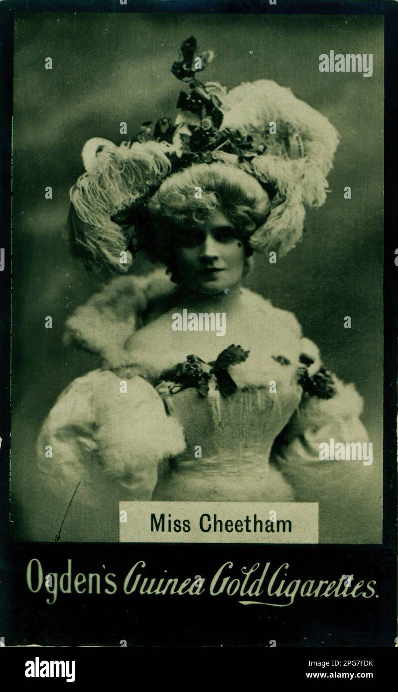 Porträt von Miss Cheetham - alte Zigarettenkarte aus der viktorianischen Ära Stockfoto