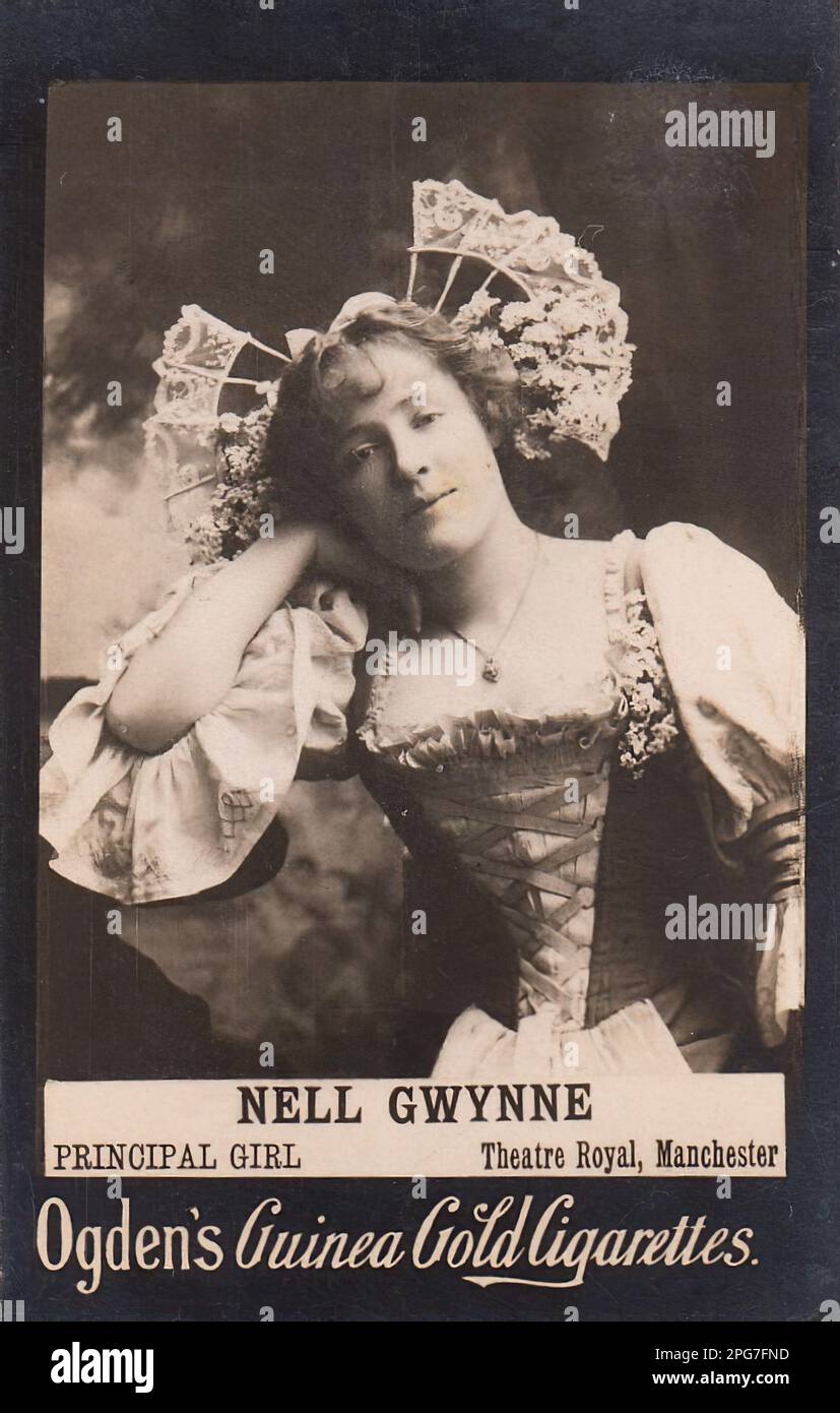 Portrait der Schauspielerin - Alte Zigarettenkarte, viktorianische Ära Stockfoto