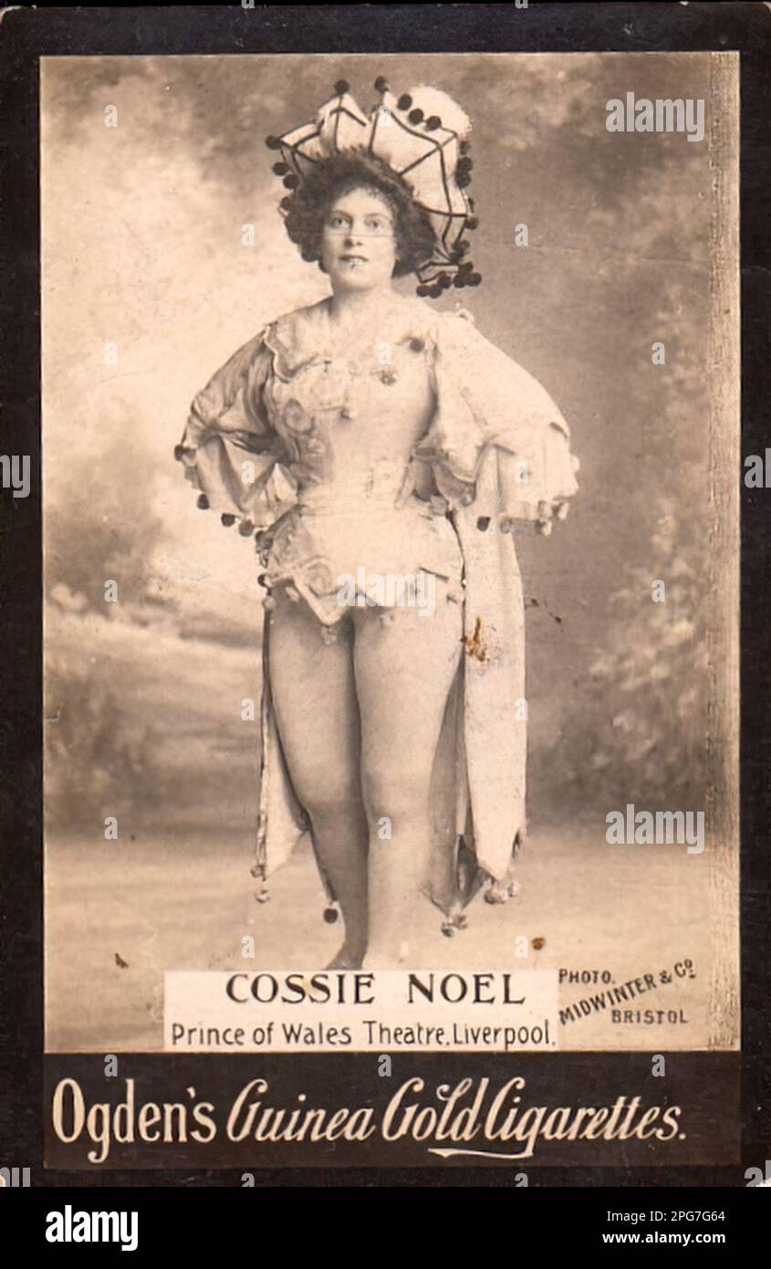 Portrait von Cossie Noel - Oldtimer-Zigarettenkarte aus der viktorianischen Epoche Stockfoto