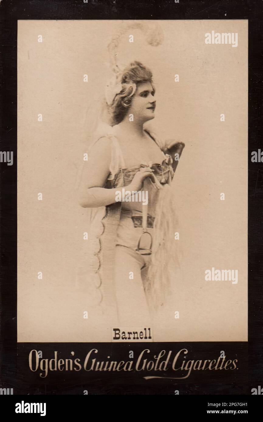 Porträt der Schauspielerin Barnell - Vintage Cigarette Card, Viktorianisches Zeitalter Stockfoto