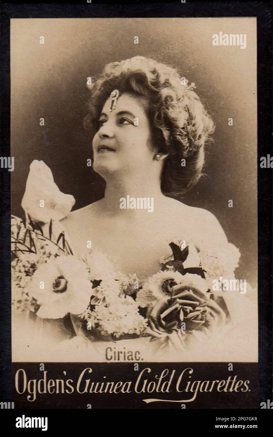Porträt der Schauspielerin Ciriac - Vintage Cigarette Card, Viktorianisches Zeitalter Stockfoto