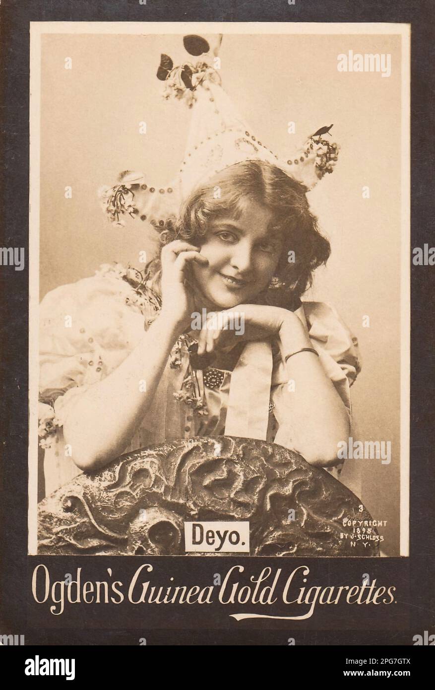 Portrait der Schauspielerin Deyo - Vintage Cigarette Card, Victorian Epoche Stockfoto