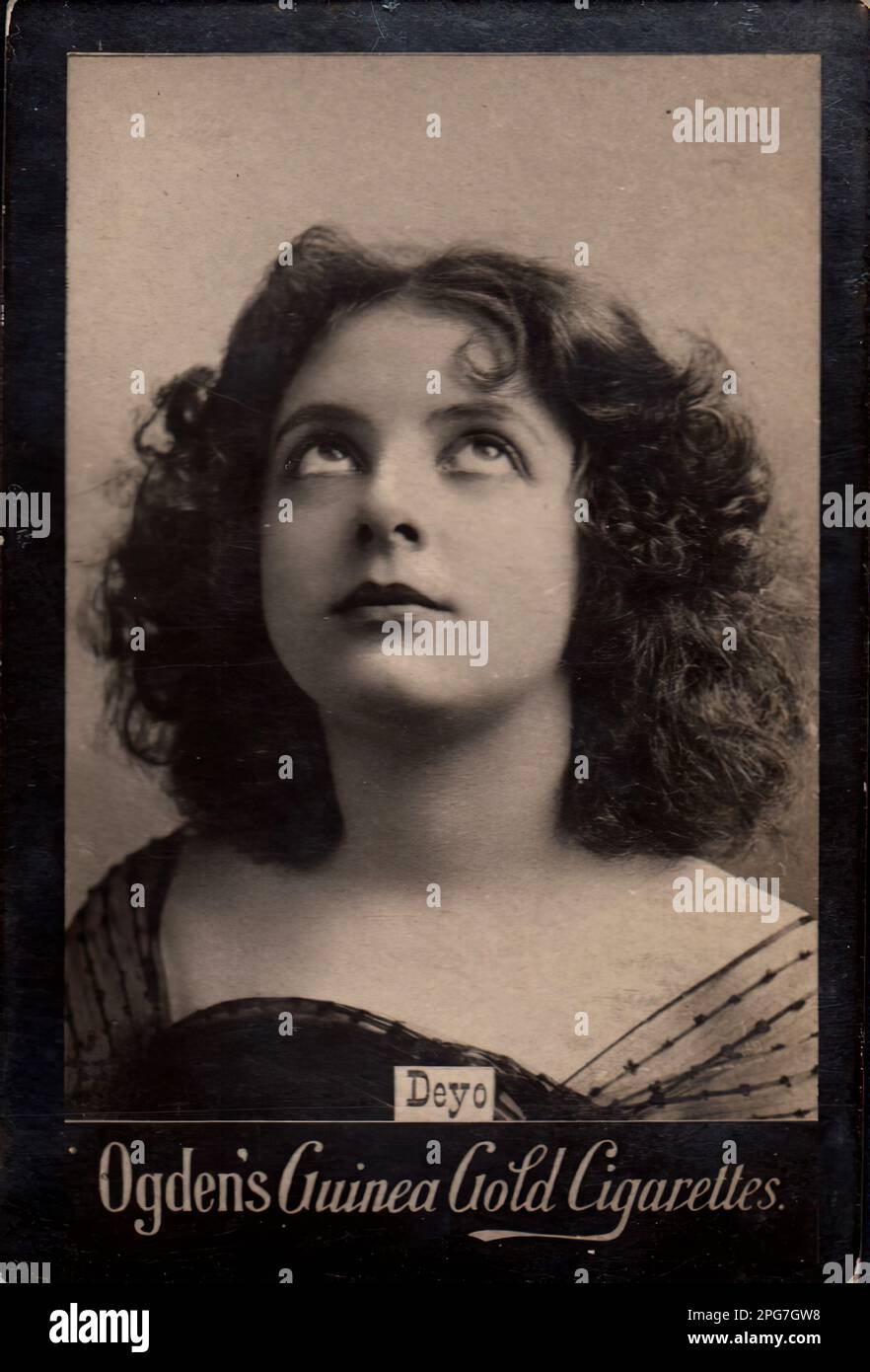 Portrait von Deyo - Oldtimer-Zigarettenkarte, viktorianische Ära Stockfoto