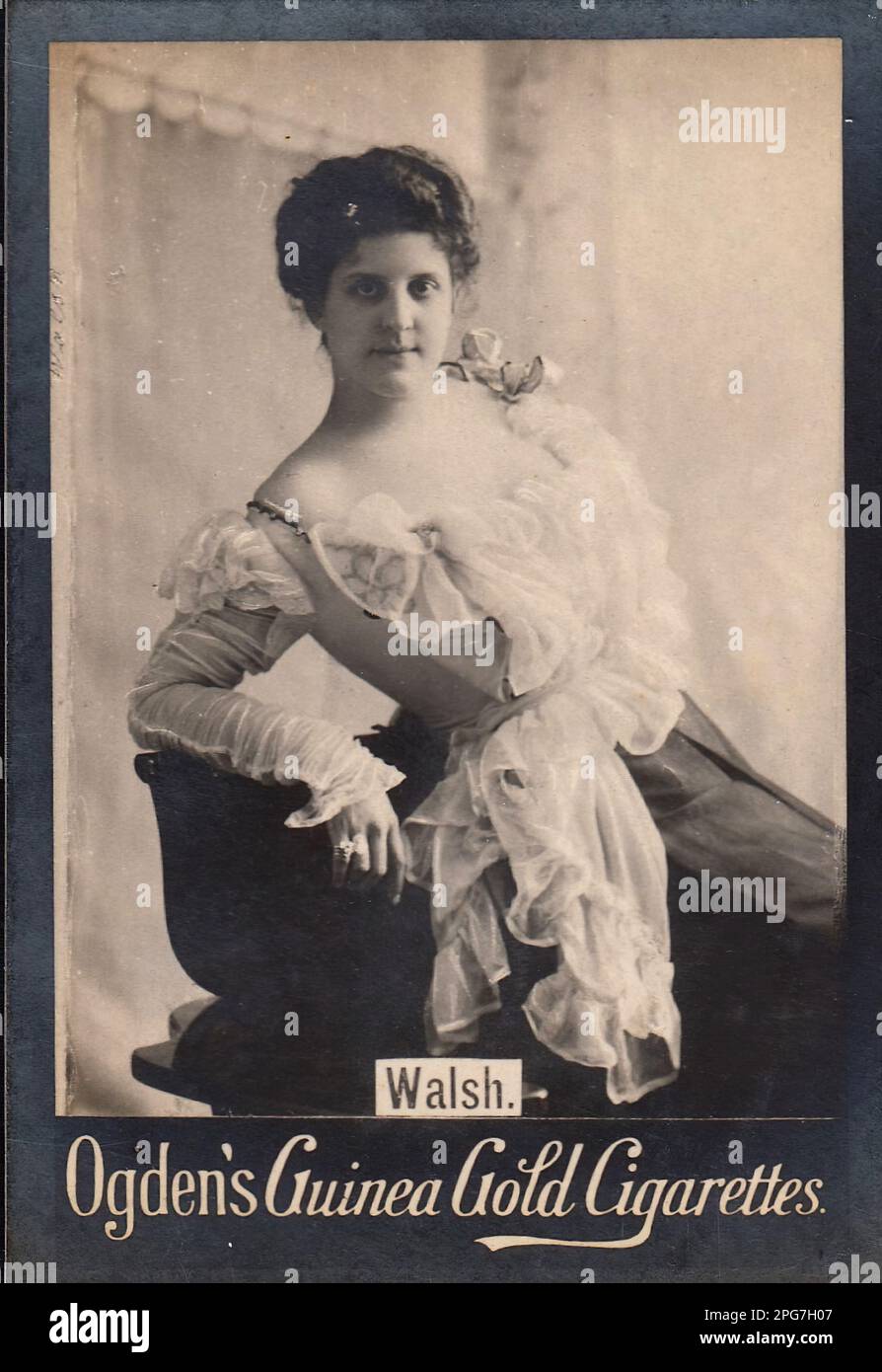 Porträt der Schauspielerin Walsh - Vintage Cigarette Card, Viktorianische Ära Stockfoto