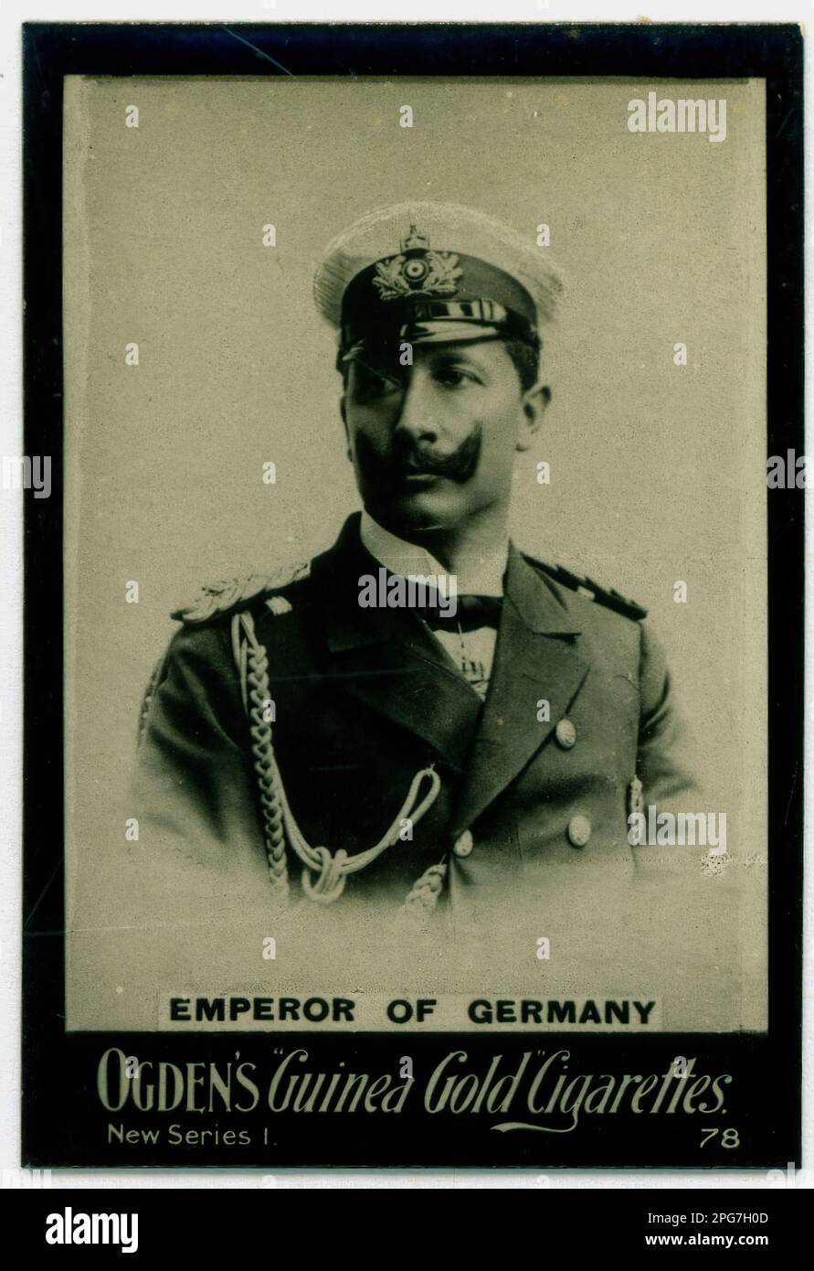 Portrait des Kaisers von Deutschland - Vintage Cigarette Card, Viktorianisches Zeitalter Stockfoto