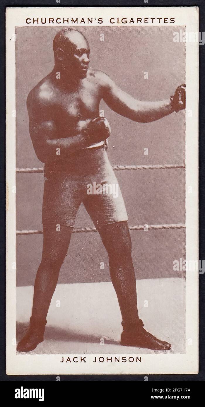 Porträt von Jack Johnson - alte Zigarettenkarte Stockfoto