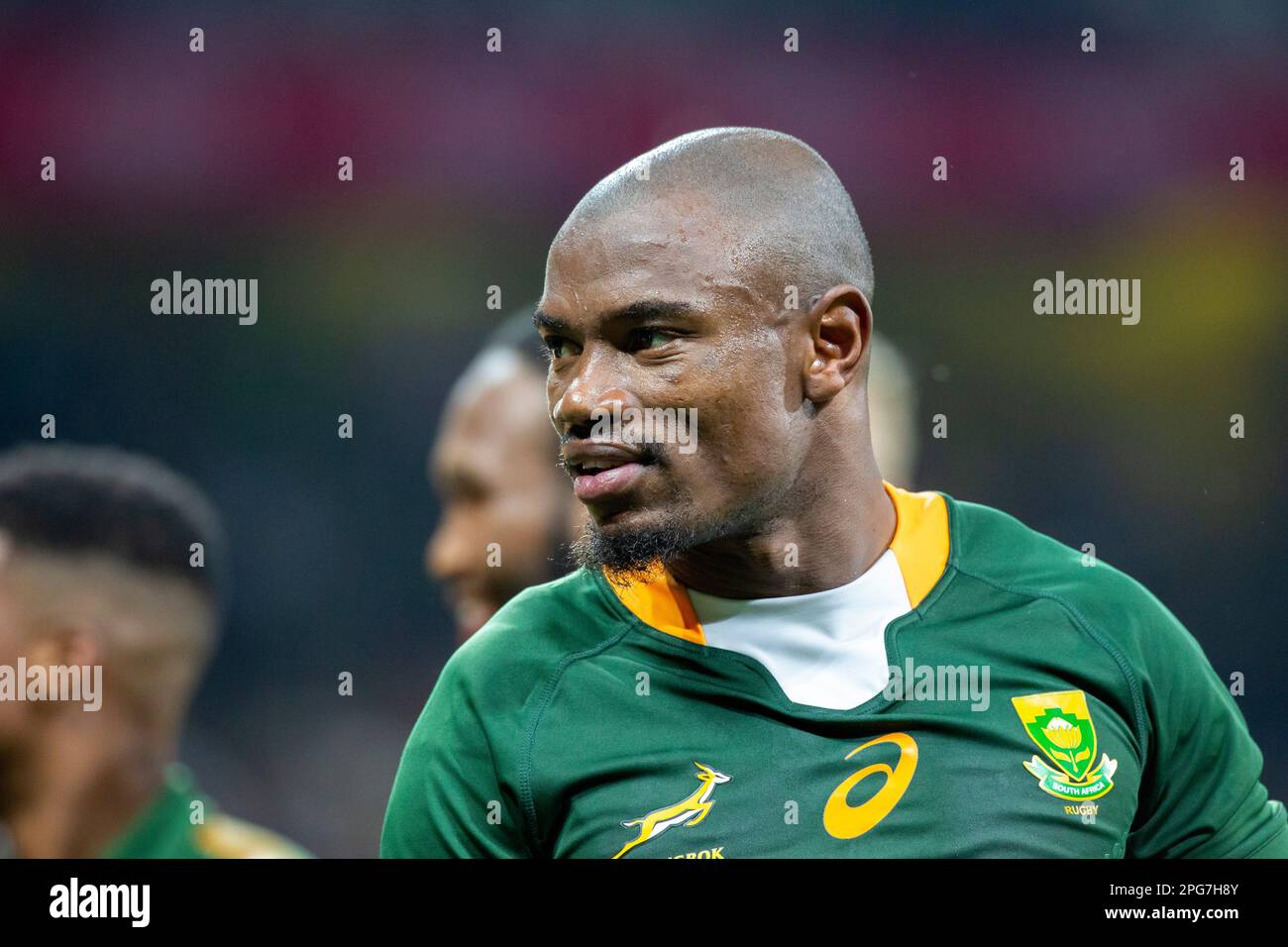 Makazole Mapimpi-Porträt. 6. August 2022. Springbok Rugby-Test im Mbombela Stadium, Nelspruit. Stockfoto