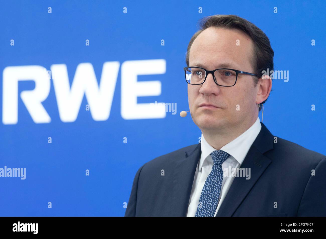 Essen Sie, Deutschland. 21. März 2023. dr. Markus KREBBER, Vorstandsvorsitzender, jährliche Pressekonferenz der RWE AG am 21. März 2023 in Essen Credit: dpa/Alamy Live News Stockfoto