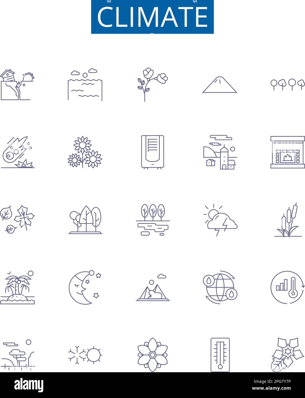 Symbole für die Klimarichtlinie Zeichen eingestellt. Design-Kollektion ...