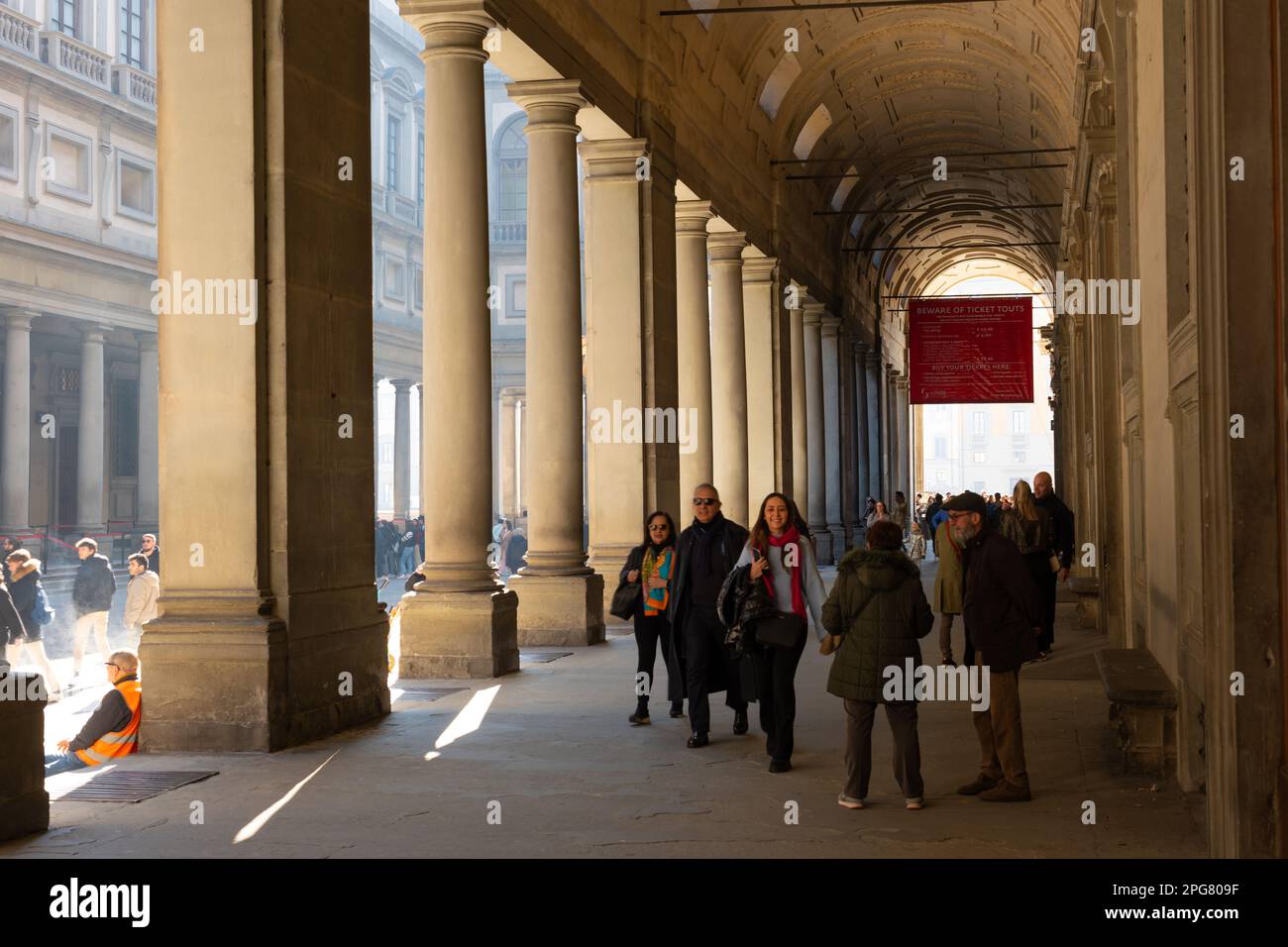 Die berühmte Uffizien-Kunstgalerie in Florenz, Italien Stockfoto