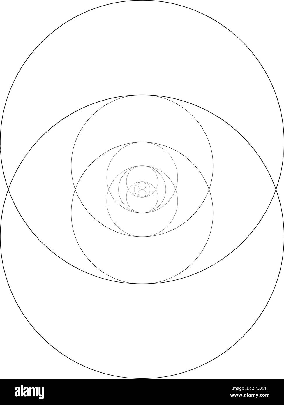 Geometrische Figur. Vektordarstellung des Torus Yantra mit heiliger Geometrie oder des hypnotischen Auges Stock Vektor