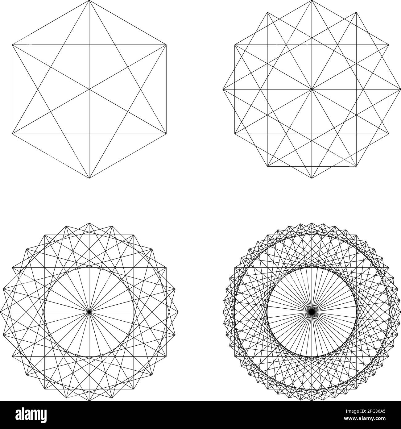 Set geometrischer Elemente und Formen. Vektorentwürfe der heiligen Geometrie Stock Vektor