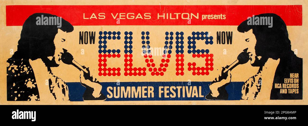 Elvis Presley 1972 Las Vegas Hilton Summer Festival Concert Poster Stockfoto