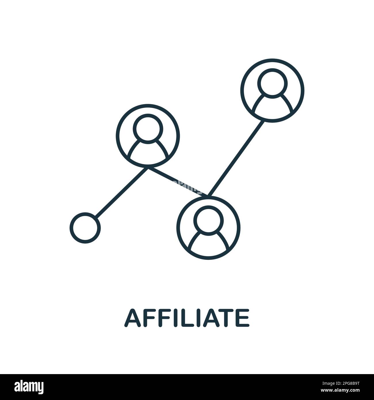 Positionssymbol "Affiliate". Farbiges Elementzeichen aus der Marketing-Kollektion. Flaches Affiliate-Symbol für Webdesign, Infografiken und mehr. Stock Vektor