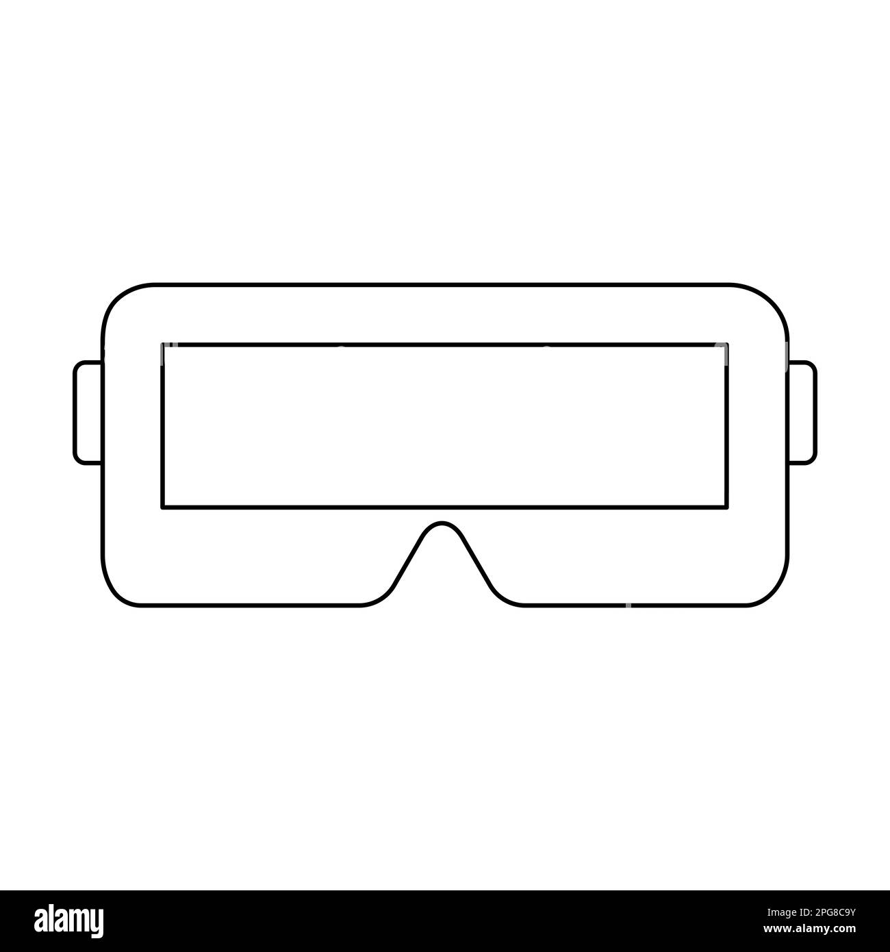 VR-Brille. Virtual-Reality-Technologie. Vektordarstellung auf weiß isoliert. Stock Vektor