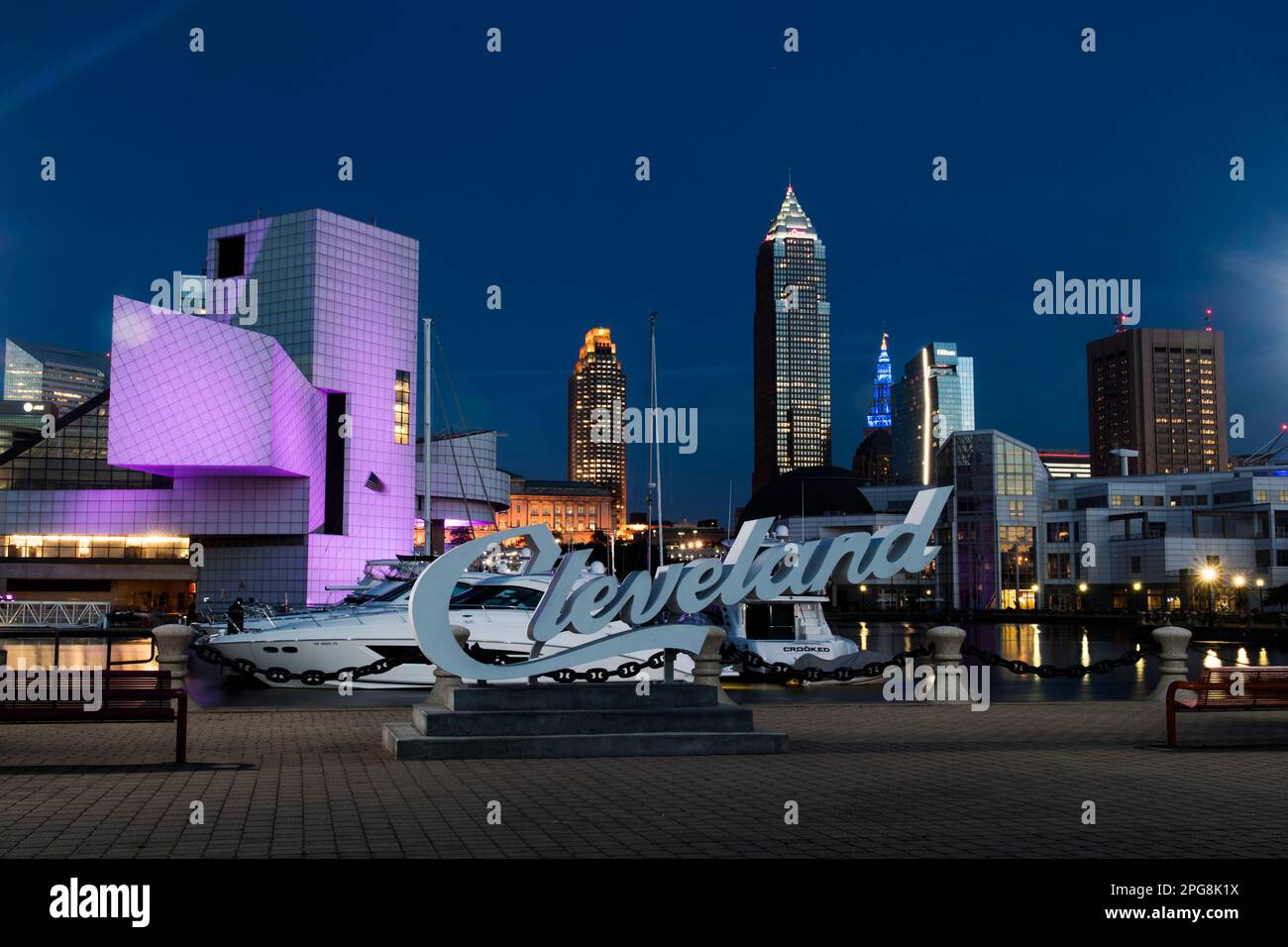 Skyline von Cleveland, Ohio, USA. Stockfoto