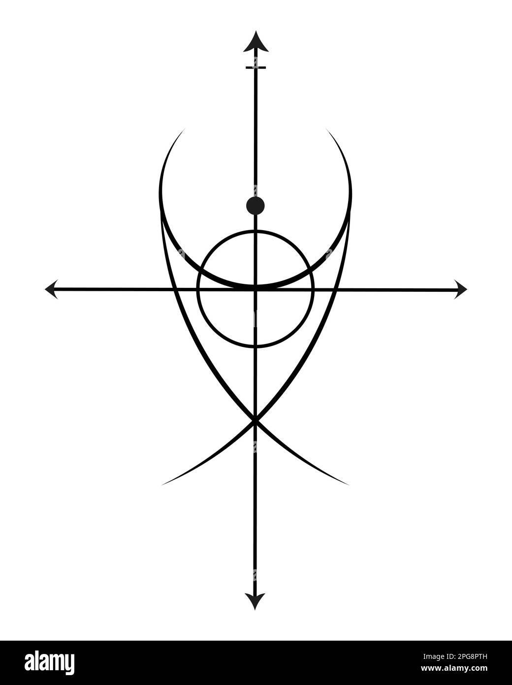 Schutzsiegel. Göttliche Magische Amulette. Heilige Geometrie, religiöses Symbol. Kann als Tätowierung, Logos und Drucke verwendet werden, die Richtung des Schicksals. Vektor Stock Vektor