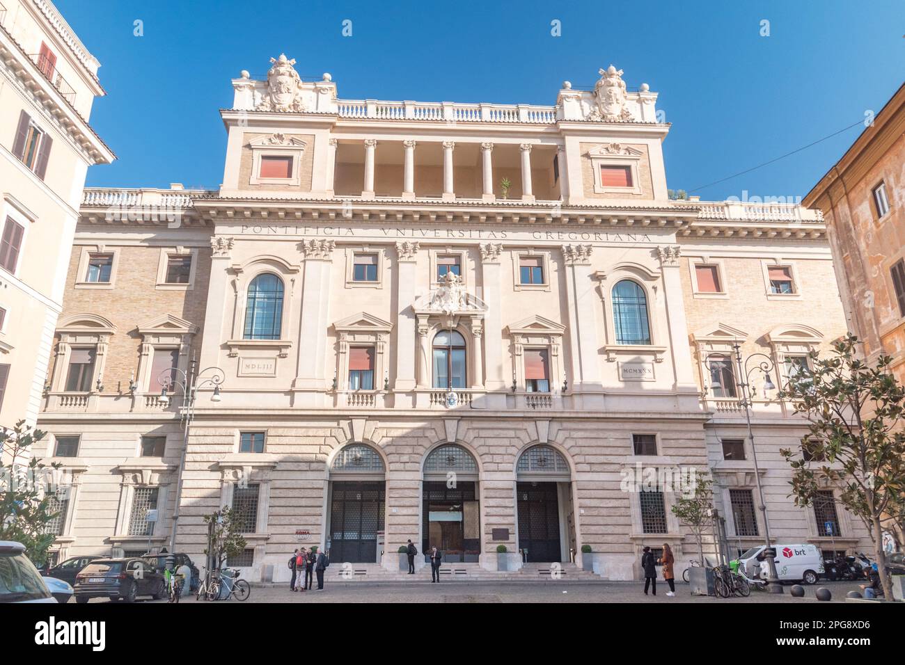 Rom, Italien - 7. Dezember 2022: Päpstliche Gregorianische Universität (Italienisch: Pontificia Universita Gregoriana). Stockfoto