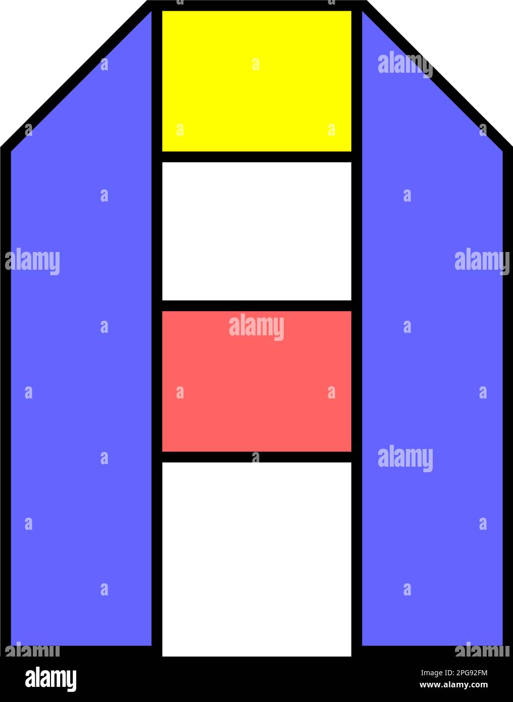 Schriftartalphabet gefaltet aus farbigem Papier, Buchstabe in mehrfarbigem Band, Vektorabbildung 10EPS Stock Vektor