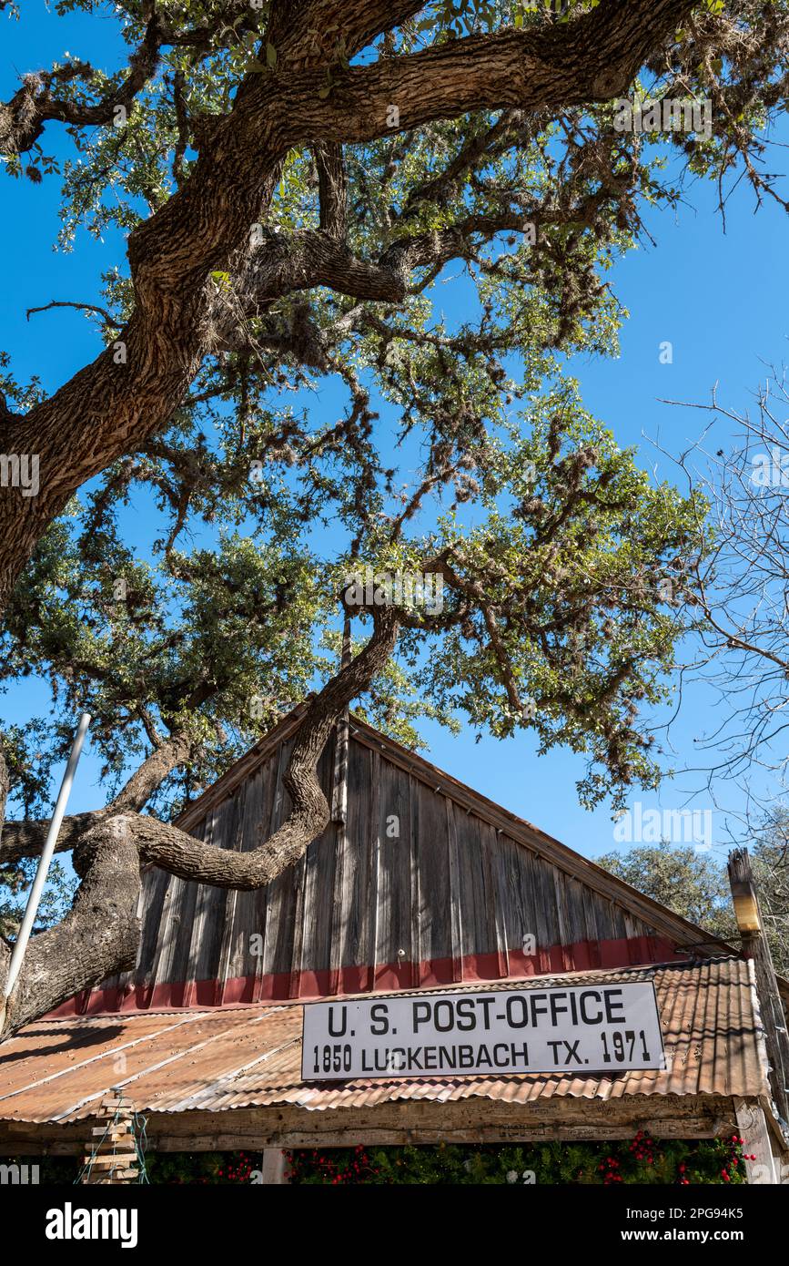 Altes Postamt in Luckenbach, Texas Stockfoto