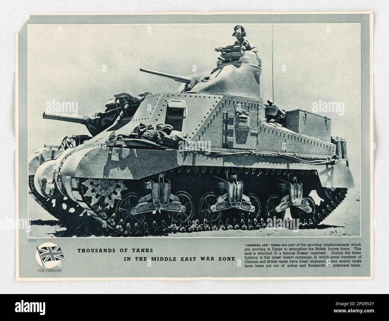 Tausende von Tanks in der Nahost-Kriegszone. 1942 - 1945. Büro für Notfallmanagement. Information des Kriegsamtes. Niederlassung Für Inlandsbetrieb. Büro für Sonderdienste. 3/9/1943-9/15/1945. Auslandsposter aus dem Zweiten Weltkrieg Stockfoto