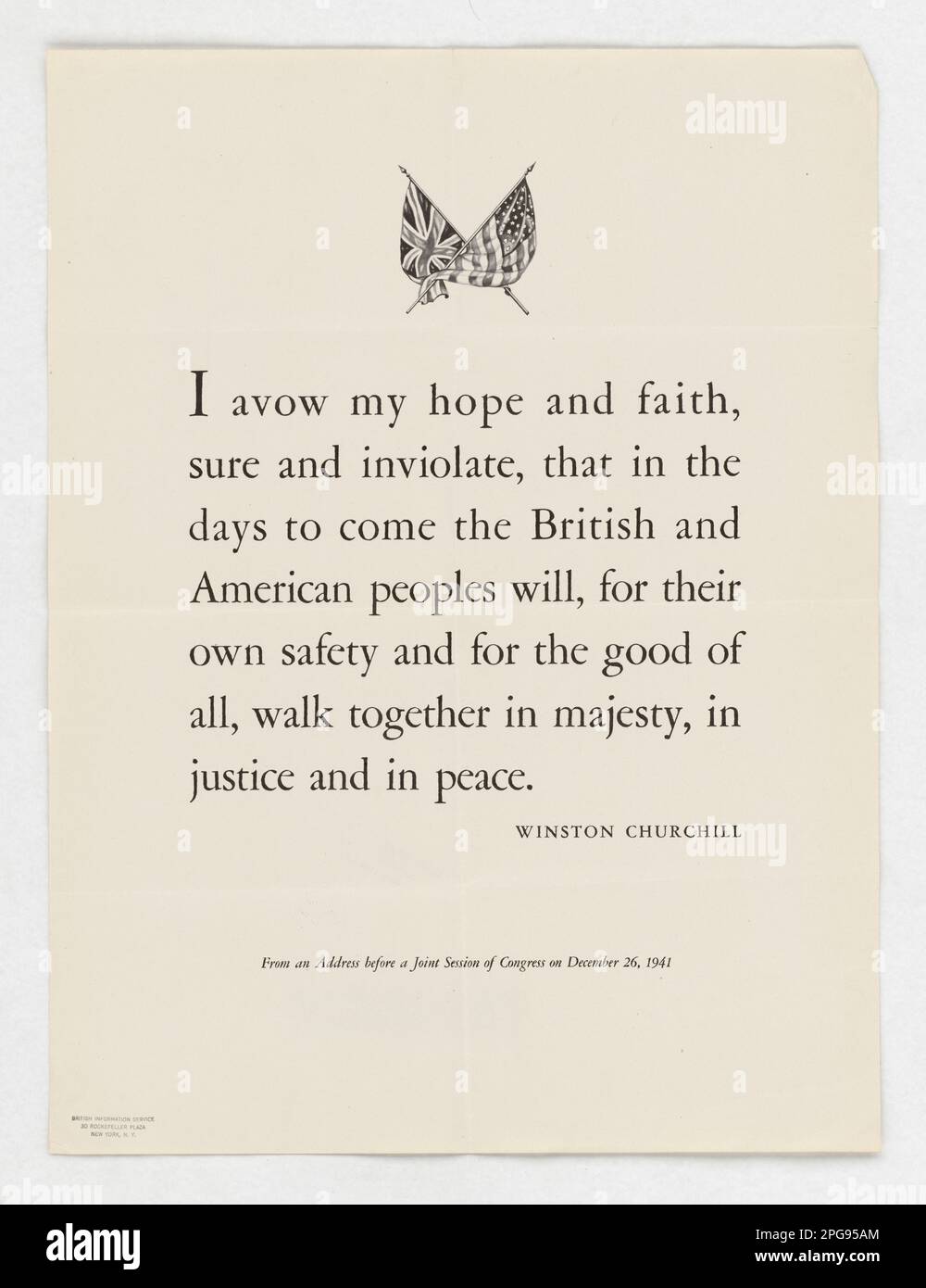 Winston Churchill. Land: USA. 1942 - 1945. Büro für Notfallmanagement. Information des Kriegsamtes. Niederlassung Für Inlandsbetrieb. Büro für Sonderdienste. 3/9/1943-9/15/1945. Auslandsposter aus dem Zweiten Weltkrieg Stockfoto