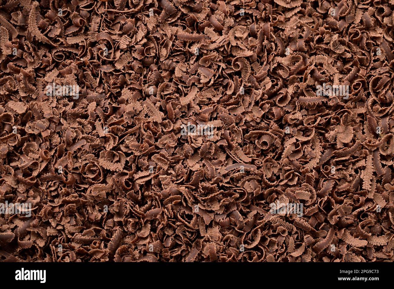 Draufsicht des Hintergrunds der Rasierstruktur mit Schokolade Stockfoto