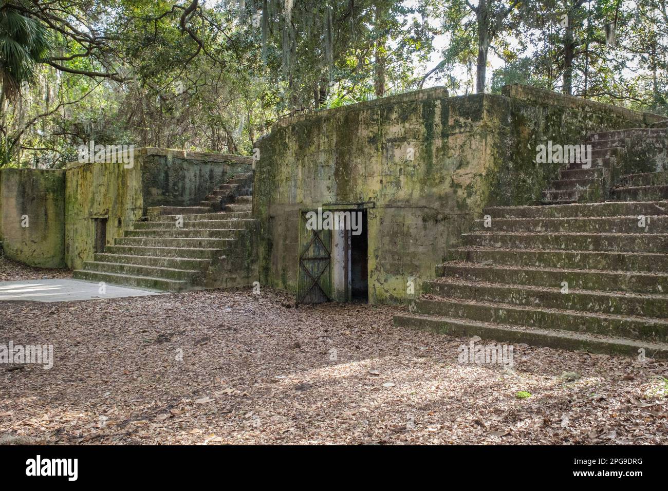 Ruinen von Fort Fremont, St. Helena Island, South Carolina Stockfoto