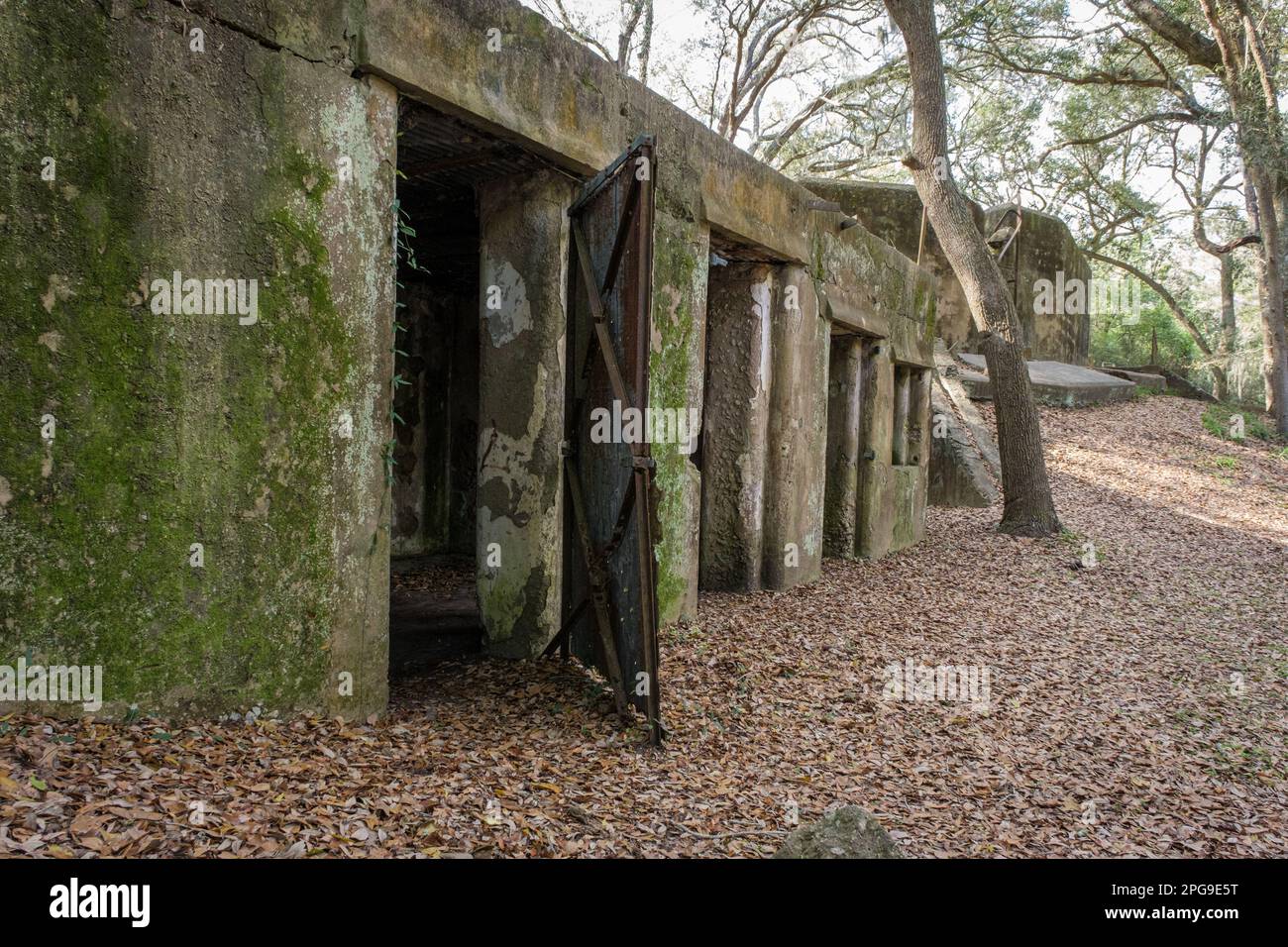 Ruinen von Fort Fremont, St. Helena Island, South Carolina Stockfoto